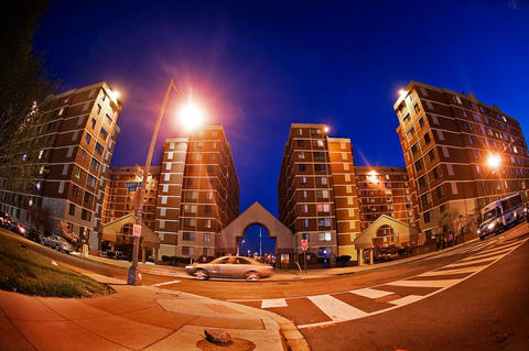 HU Dorms at Night